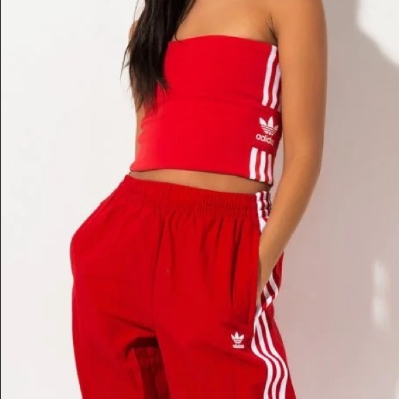 RED ADIDAS BANDEAU TUBE TOP, Size XS - Picture 1 of 14